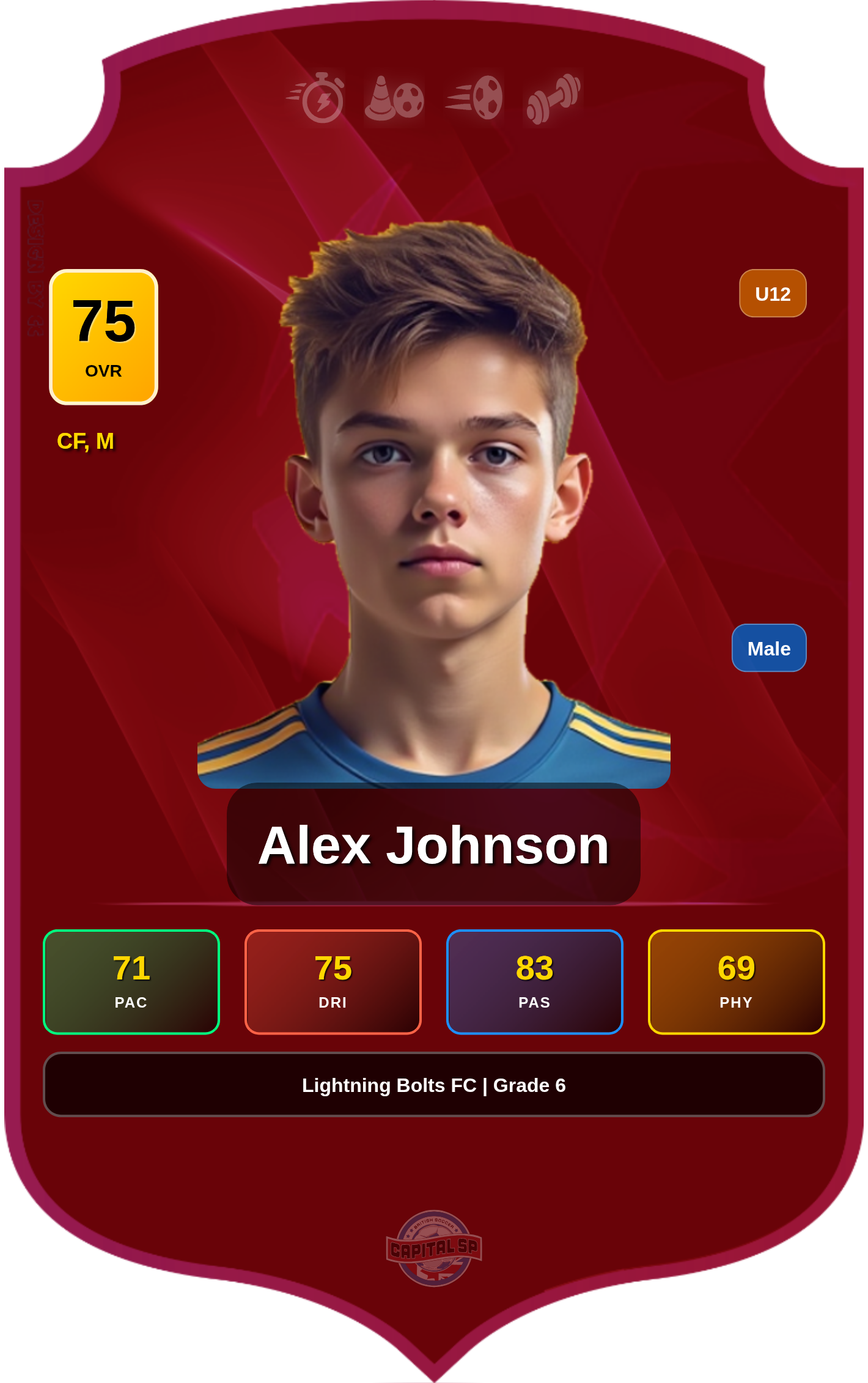 Sample Player Proficiency Card